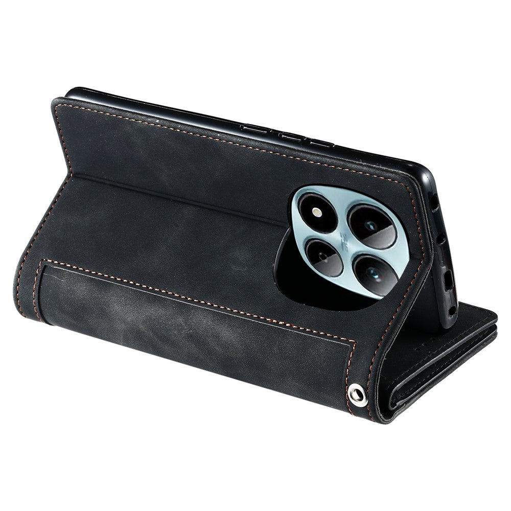 For Xiaomi Redmi Note 15 Pro 4G (Global) Case 9 Card Slots Zipper Wallet PU Leather Phone Cover with Wrist Strap