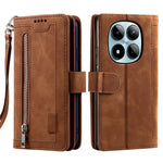 For Xiaomi Redmi Note 15 Pro 4G (Global) Case 9 Card Slots Zipper Wallet PU Leather Phone Cover with Wrist Strap