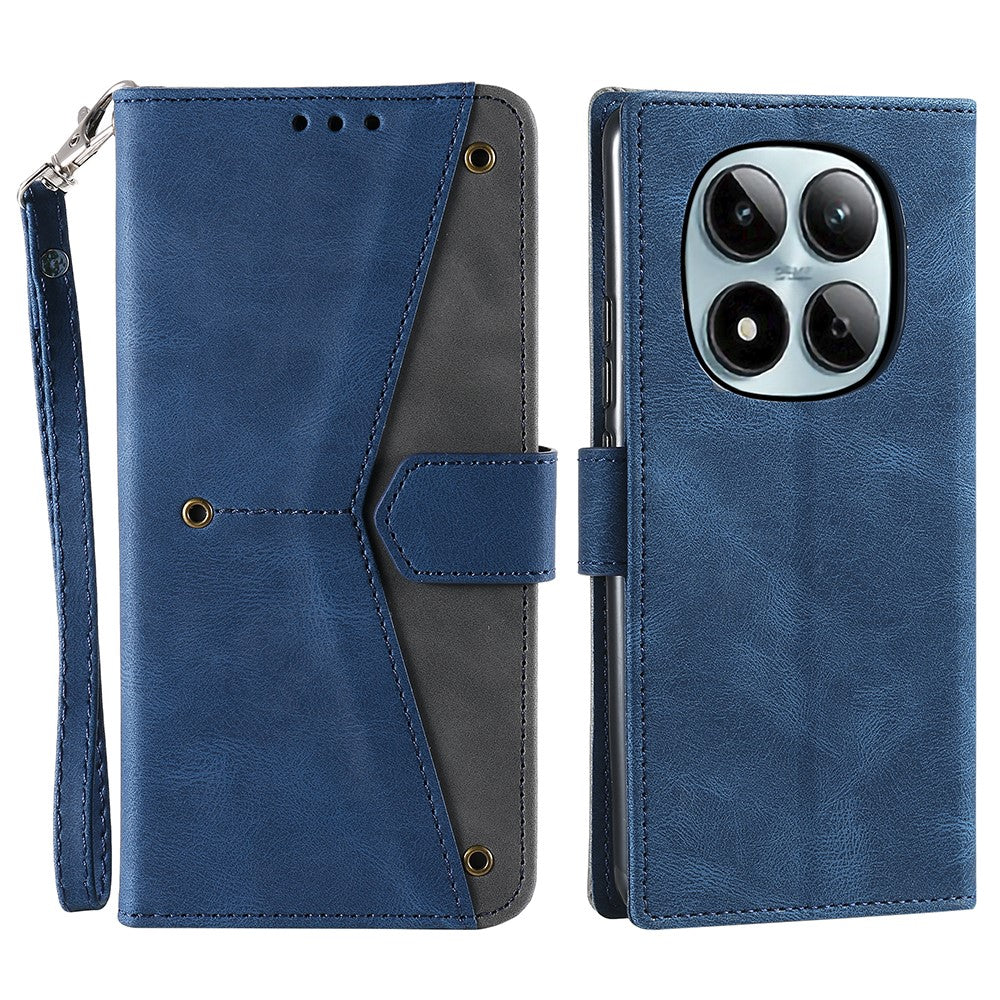Xiaomi Redmi Note 15 Pro 4G (Global) Läderfodral Skarvningssömmar Plånboksfodral med handledsrem