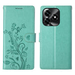 Wallet Case for Honor X5c Plus 4G  /  X5c 4G  /  Play10A 4G Butterfly Floral Imprint PU Leather Phone Cover with Wrist Strap