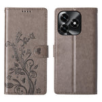 Wallet Case for Honor X5c Plus 4G  /  X5c 4G  /  Play10A 4G Butterfly Floral Imprint PU Leather Phone Cover with Wrist Strap