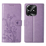 Wallet Case for Honor X5c Plus 4G  /  X5c 4G  /  Play10A 4G Butterfly Floral Imprint PU Leather Phone Cover with Wrist Strap