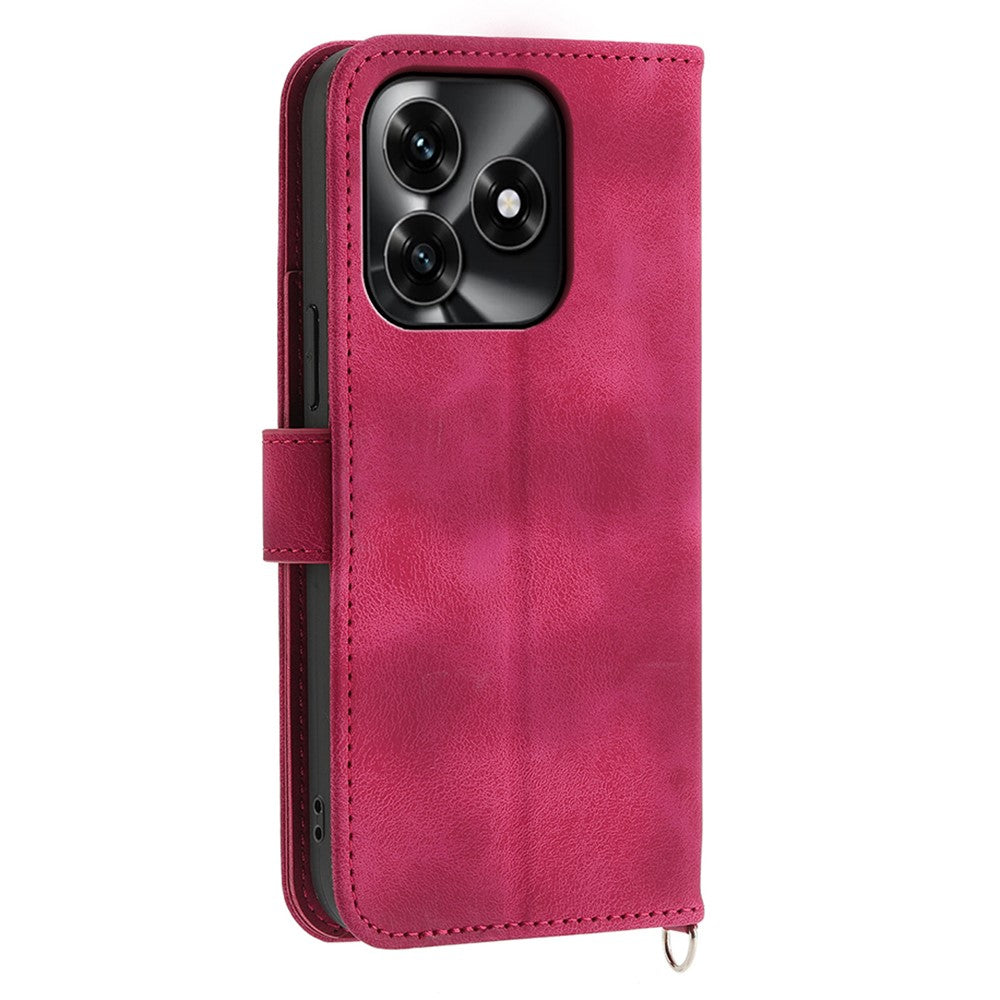 Wallet Case For Honor X5c Plus 4G  /  X5c 4G  /  Play10A 4G Flower Pattern PU Leather Phone Cover with Strap