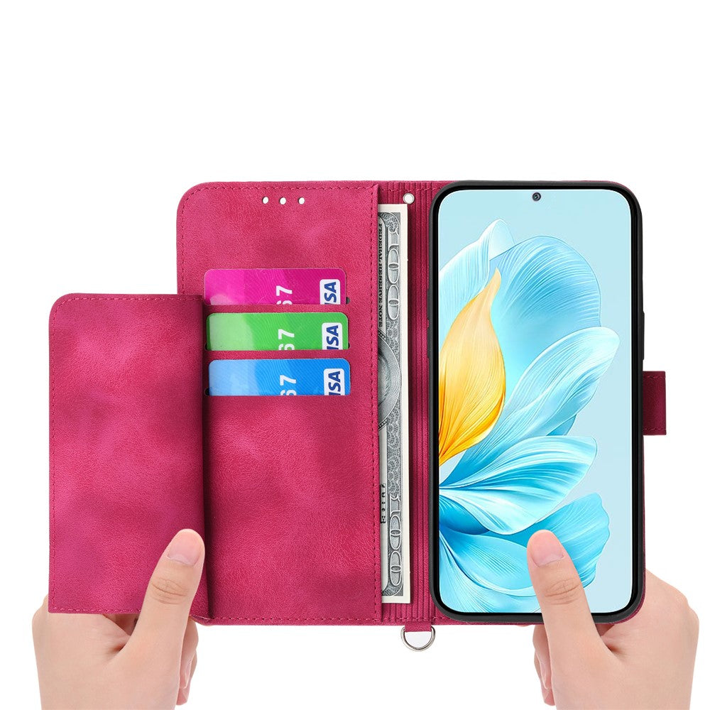 Wallet Case For Honor X5c Plus 4G  /  X5c 4G  /  Play10A 4G Flower Pattern PU Leather Phone Cover with Strap