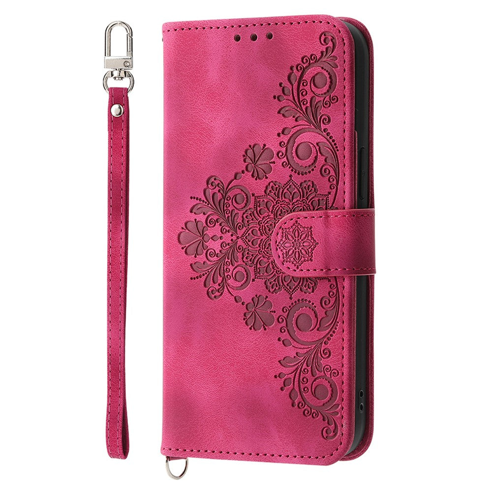 Wallet Case For Honor X5c Plus 4G  /  X5c 4G  /  Play10A 4G Flower Pattern PU Leather Phone Cover with Strap