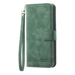 DIERFENG DF-03 Leather Case For Honor X5c Plus 4G  /  X5c 4G  /  Play10A 4G Lines Imprint Wallet Phone Cover with Wrist Strap
