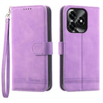 DIERFENG DF-03 Leather Case For Honor X5c Plus 4G  /  X5c 4G  /  Play10A 4G Lines Imprint Wallet Phone Cover with Wrist Strap