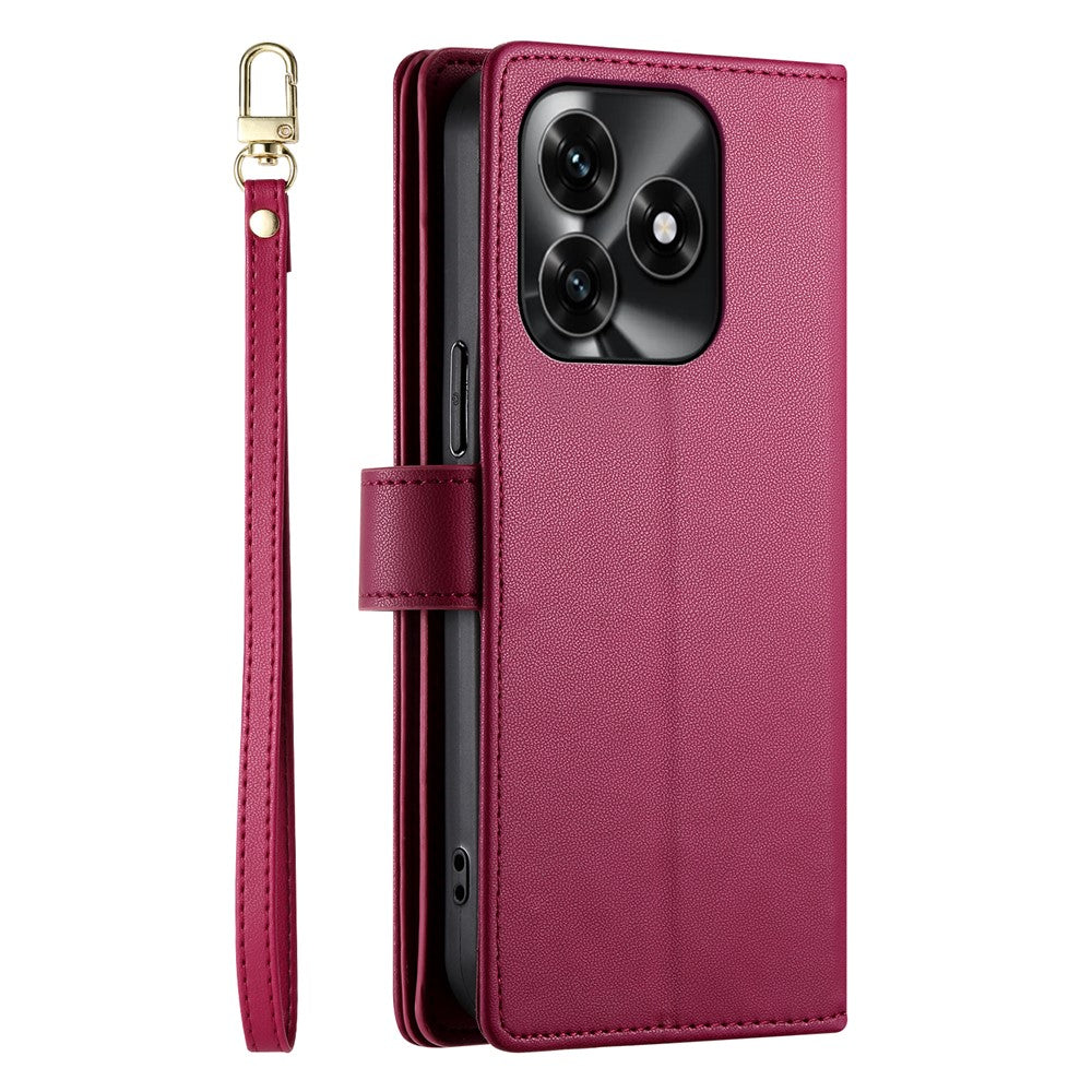 Leather Case For Honor X5c Plus 4G / X5c 4G / Play10A 4G Zipper Pocket Wallet Phone Cover with Straps