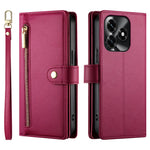 Leather Case For Honor X5c Plus 4G / X5c 4G / Play10A 4G Zipper Pocket Wallet Phone Cover with Straps