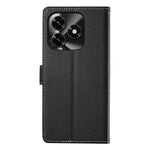 Wallet Case For Honor X5c Plus 4G  /  X5c 4G  /  Play10A 4G Magnetic Snap Litchi Texture Leather Phone Cover with Wrist Strap