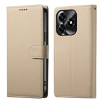 Wallet Case For Honor X5c Plus 4G  /  X5c 4G  /  Play10A 4G Magnetic Snap Litchi Texture Leather Phone Cover with Wrist Strap
