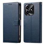 Wallet Case For Honor X5c Plus 4G  /  X5c 4G  /  Play10A 4G Magnetic Snap Litchi Texture Leather Phone Cover with Wrist Strap