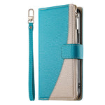 Leather Case For Honor X5c Plus 4G  /  X5c 4G  /  Play10A 4G Zipper Wallet Color Splicing Flip Phone Cover with Straps
