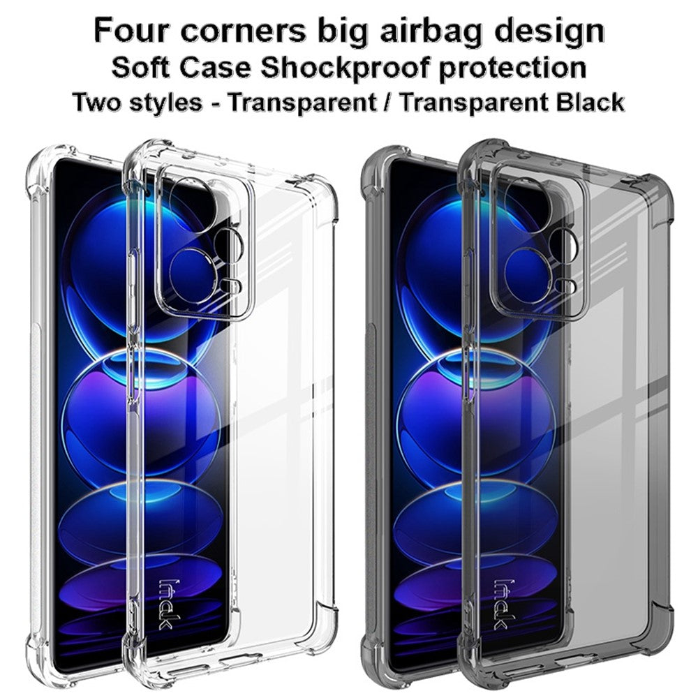 IMAK För Xiaomi Redmi Note 12 Pro+ 5G / Note 12 Explorer 5G / Note 12 Trendy Edition Stötsäkert Airbag Förstärkta Hörn TPU-skal Transparent mobilskydd