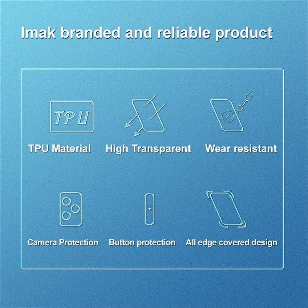 IMAK UX-5-serien för Xiaomi Redmi Note 12 Pro+ 5G / Note 12 Explorer 5G / Note 12 Trendig utgåva Transparent TPU-mobilskal Fallskyddande skyddsskal
