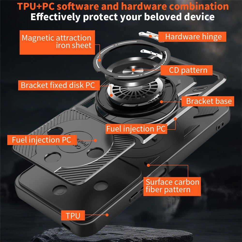 For Honor X60 5G  /  X9c Smart 5G Magnetic Case Rotating Kickstand TPU + PC Phone Cover