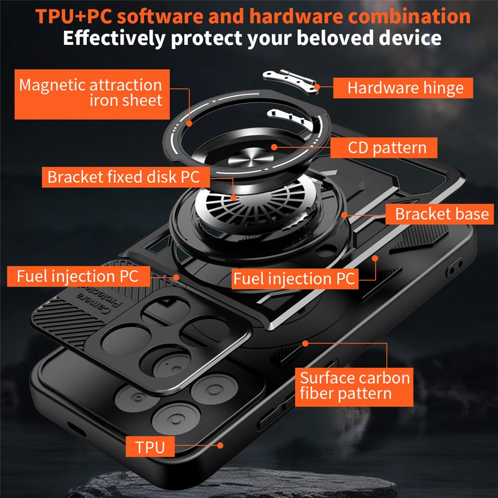 For Xiaomi Poco F8 Pro 5G  /  Redmi K90 5G Magnetic Case Rotating Kickstand TPU + PC Phone Cover