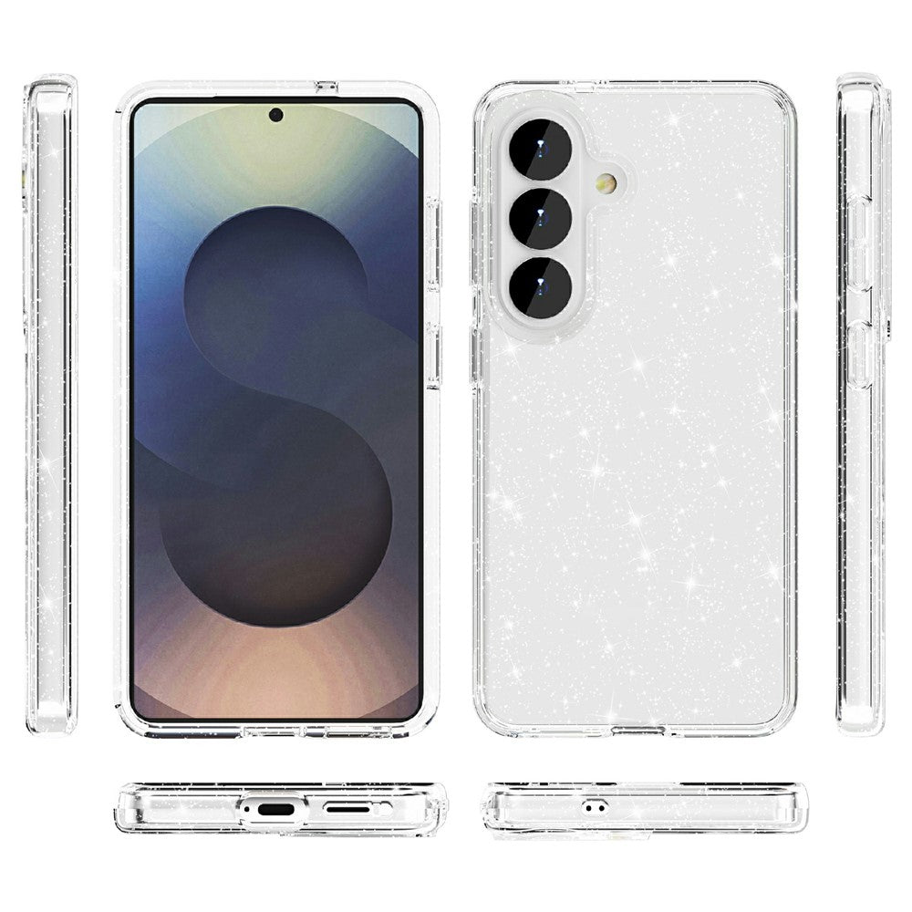For Samsung Galaxy S26+ Case Sparkly Powder Glitter Shiny Soft TPU + Hard PC Back Cover