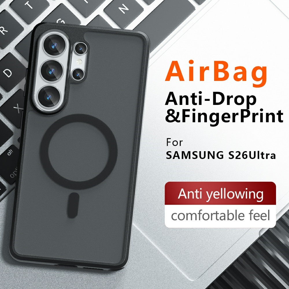 For Samsung Galaxy S26 Ultra Magnetic Case TPU + PC Matte Skin Touch Phone Cover