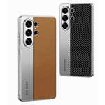 GKK For Samsung Galaxy S26 Ultra Case Electroplated PU Leather + PC + TPU Matte Phone Back Cover