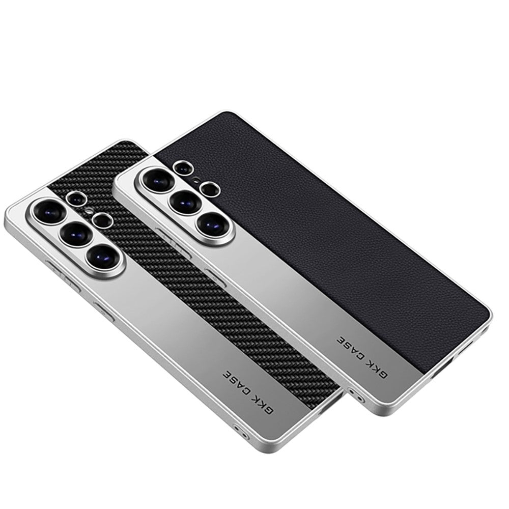 GKK For Samsung Galaxy S26 Ultra Case Electroplated PU Leather + PC + TPU Matte Phone Back Cover