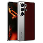 GKK For Samsung Galaxy S26 Ultra Case Electroplated PU Leather + PC + TPU Matte Phone Back Cover