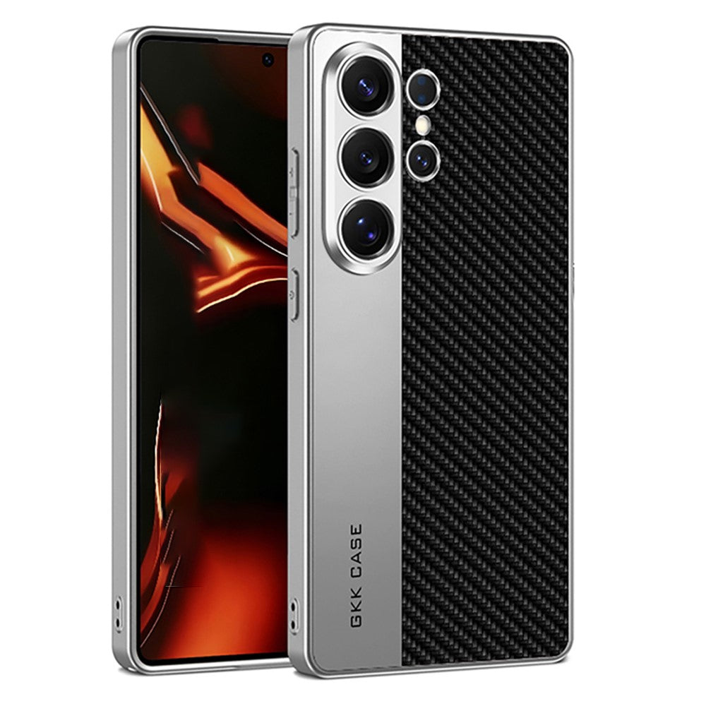 GKK For Samsung Galaxy S26 Ultra Case Electroplated PU Leather + PC + TPU Matte Phone Back Cover