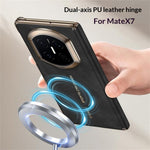 GKK For Huawei Mate X7 Magnetic Case Dual Axis Hinge Protection PU Leather + TPU  + PC Phone Cover