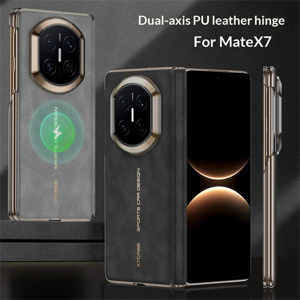 GKK For Huawei Mate X7 Magnetic Case Dual Axis Hinge Protection PU Leather + TPU  + PC Phone Cover