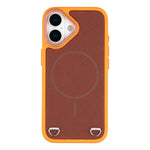 For iPhone 17 Case Compatible with MagSafe Skin Touch Synthetic Leather + PC Phone Back Cover with Card Slot