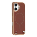 For iPhone 17 Case Compatible with MagSafe Skin Touch Synthetic Leather + PC Phone Back Cover with Card Slot