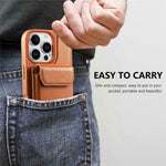 CASENEO For iPhone 16 Pro Max Magnetic Case PU Leather PC Phone Cover with Detachable Card Holder Kickstand Compatible with MagSafe