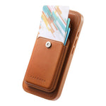 CASENEO For iPhone 16 Pro Max Magnetic Case PU Leather PC Phone Cover with Detachable Card Holder Kickstand Compatible with MagSafe