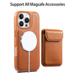 CASENEO For iPhone 16 Pro Max Magnetic Case PU Leather PC Phone Cover with Detachable Card Holder Kickstand Compatible with MagSafe