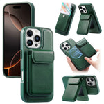CASENEO For iPhone 16 Pro Max Magnetic Case PU Leather PC Phone Cover with Detachable Card Holder Kickstand Compatible with MagSafe