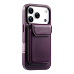 CASENEO Magnetiskt fodral för iPhone 18 Pro / 17 Pro PU-läder PC-mobilskal med avtagbart korthållare, stöd, kompatibelt med MagSafe