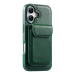CASENEO For iPhone 17 Magnetic Case PU Leather PC Phone Cover with Detachable Card Holder Kickstand Compatible with MagSafe
