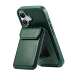 CASENEO For iPhone 17 Magnetic Case PU Leather PC Phone Cover with Detachable Card Holder Kickstand Compatible with MagSafe