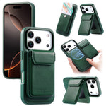 CASENEO för iPhone 18 Pro Max / 17 Pro Max magnetiskt fodral i PU-läder PC-telefonfodral med avtagbar korthållare och stöd kompatibel med MagSafe