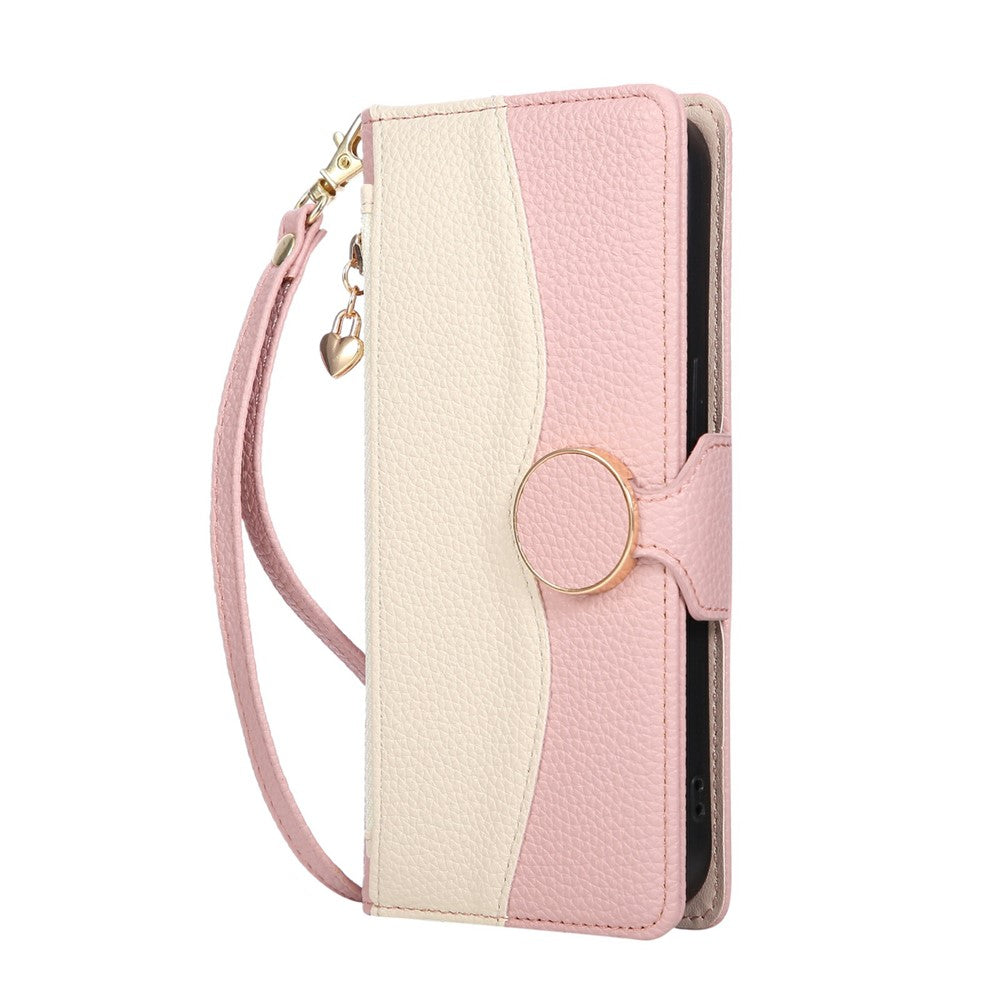 Phone Case For Honor Magic8 Lite 5G  /  X9d 5G  /  X70 5G Zipper Wallet Color Splicing TPU PU Leather Flip Phone Cover with Strap