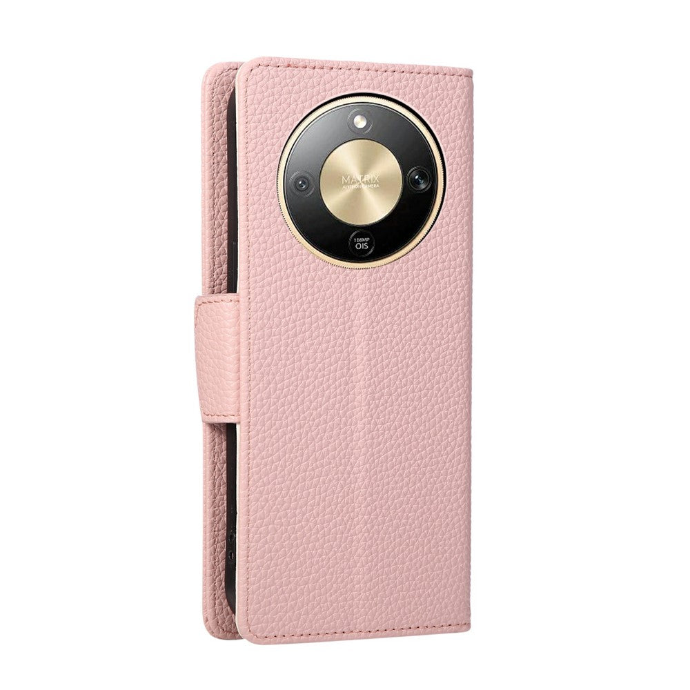 Phone Case For Honor Magic8 Lite 5G  /  X9d 5G  /  X70 5G Zipper Wallet Color Splicing TPU PU Leather Flip Phone Cover with Strap