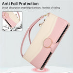 Phone Case For Honor Magic8 Lite 5G  /  X9d 5G  /  X70 5G Zipper Wallet Color Splicing TPU PU Leather Flip Phone Cover with Strap