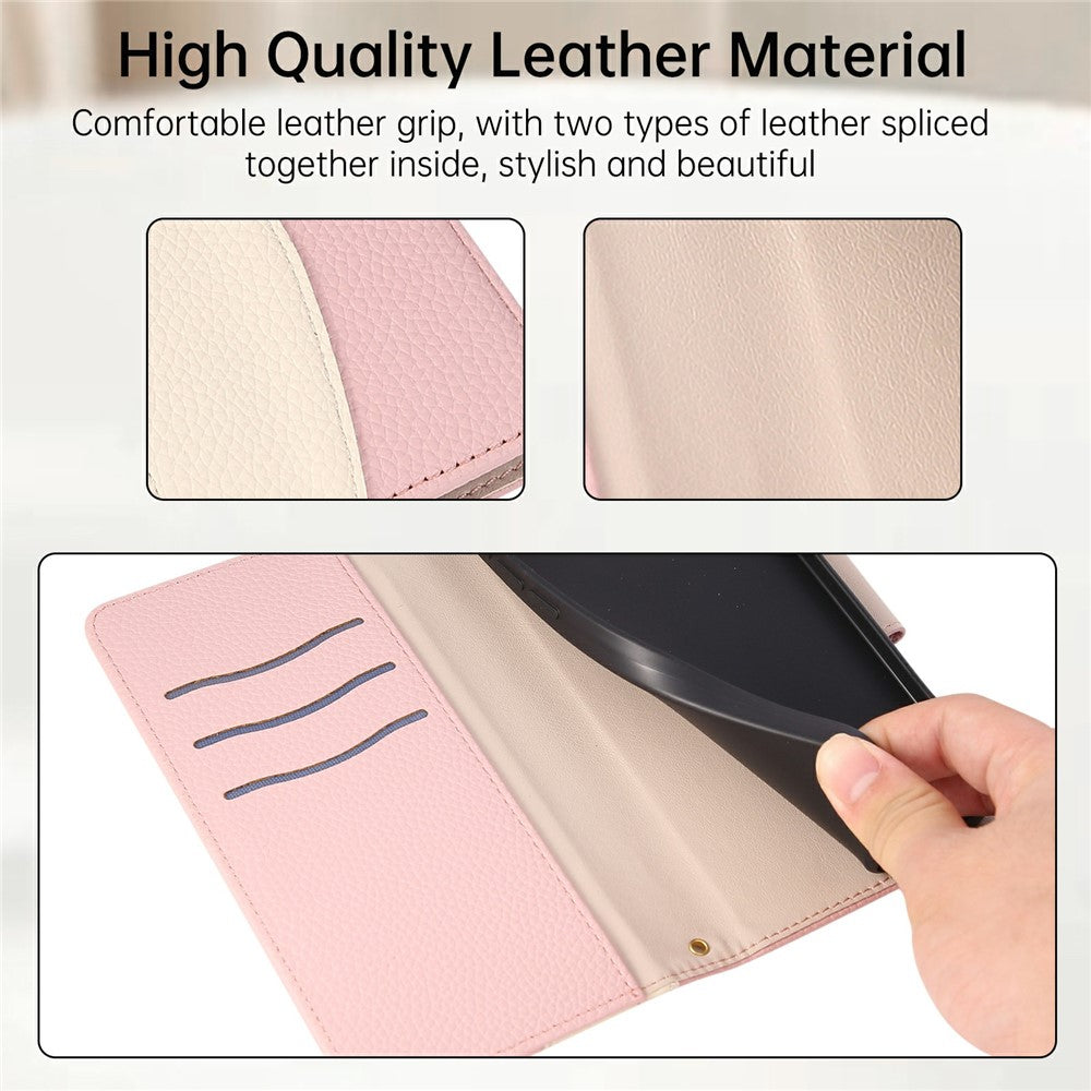 Phone Case For Honor Magic8 Lite 5G  /  X9d 5G  /  X70 5G Zipper Wallet Color Splicing TPU PU Leather Flip Phone Cover with Strap