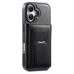 CASENEO For iPhone 17 Detachable Magnetic Phone Case with Card Holder Kickstand TPU PU Leather PC Phone Cover Compatible with MagSafe