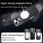 CASENEO For iPhone 16 Pro Detachable Magnetic Phone Case with Card Holder Kickstand TPU PU Leather PC Phone Cover Compatible with MagSafe