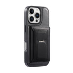 CASENEO For iPhone 16 Pro Detachable Magnetic Phone Case with Card Holder Kickstand TPU PU Leather PC Phone Cover Compatible with MagSafe