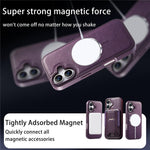 CASENEO For iPhone 17 Case with Foldable Kickstand TPU PU Leather PC Card Bag Magnetic Phone Cover Compatible with MagSafe