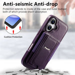 CASENEO For iPhone 17 Case with Foldable Kickstand TPU PU Leather PC Card Bag Magnetic Phone Cover Compatible with MagSafe
