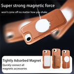 CASENEO For iPhone 17e / 16e Case with Foldable Kickstand TPU PU Leather PC Card Bag Magnetic Phone Cover  Compatible with MagSafe