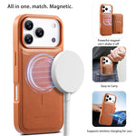 CASENEO For iPhone 18 Pro Max / 17 Pro Max Case with Foldable Kickstand TPU PU Leather PC Card Bag Magnetic Phone Cover  Compatible with MagSafe